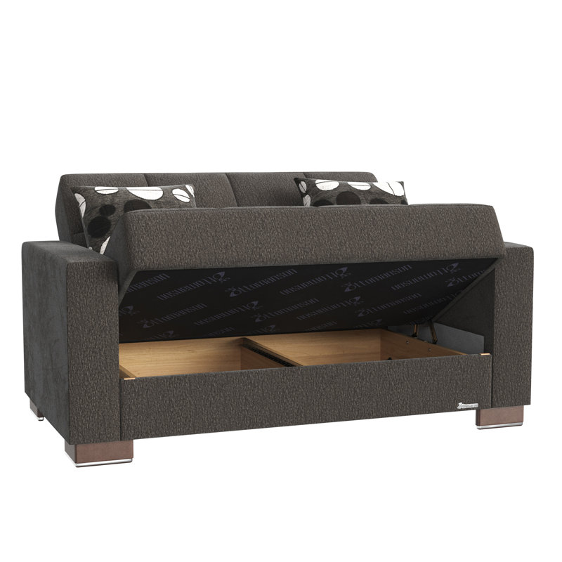 Causeuse convertible avec rangement Primenest Zenaero Collection, Chenille grise foncée
