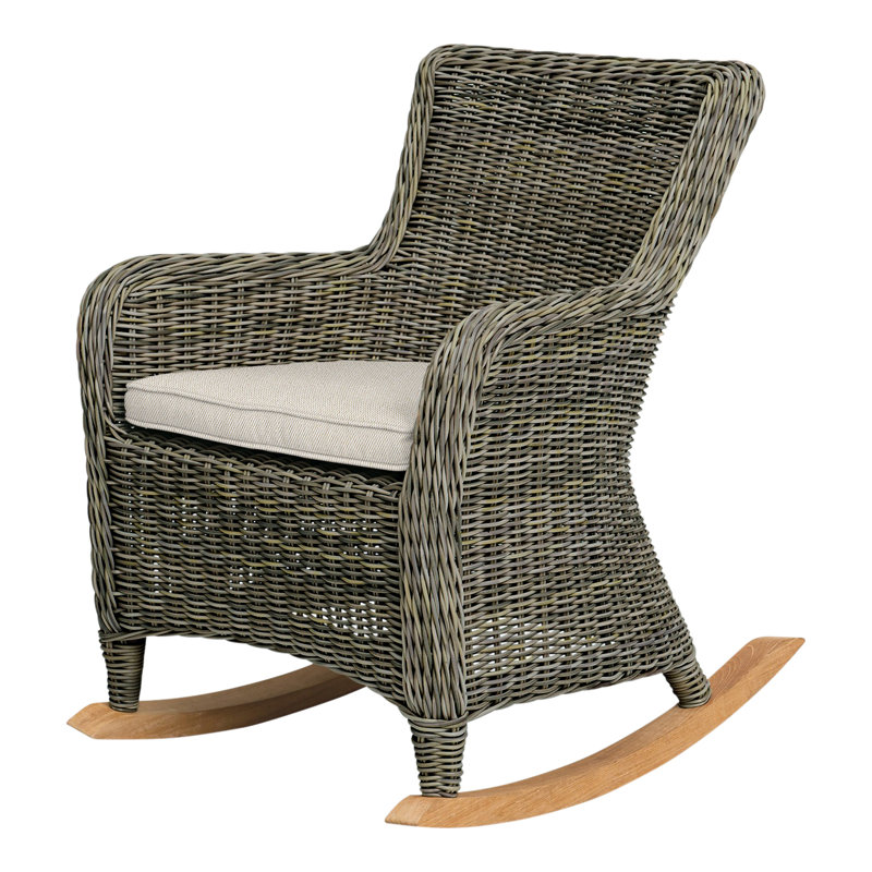 Sag Harbor Rocking Chair with Cushion, Canvas Rain, Sag Harbor Driftwood