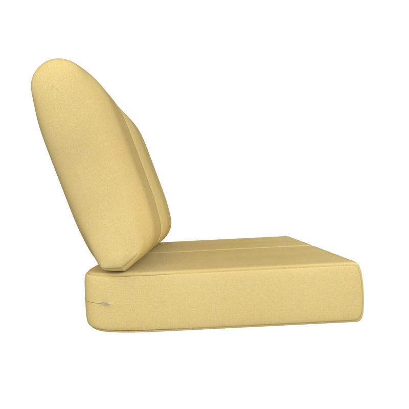 Amala Sunbrella® Indoor/Outdoor Loveseat Cushion, Yellow/Tan Sunbrella®