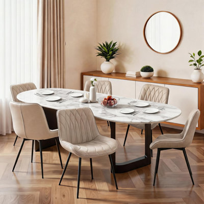 Modern Upholstered Dining Chairs Set – 6pcs