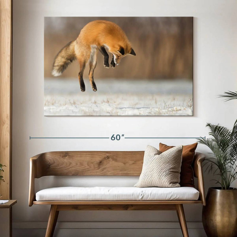 Jumping Red Fox, 34" H x 51" W