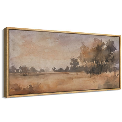 Abstract Landscape Artwork, Neutral Country Farmhouse Wall Pictures, Giclee Canvas Digital Print Extra Large Framed Wall Art