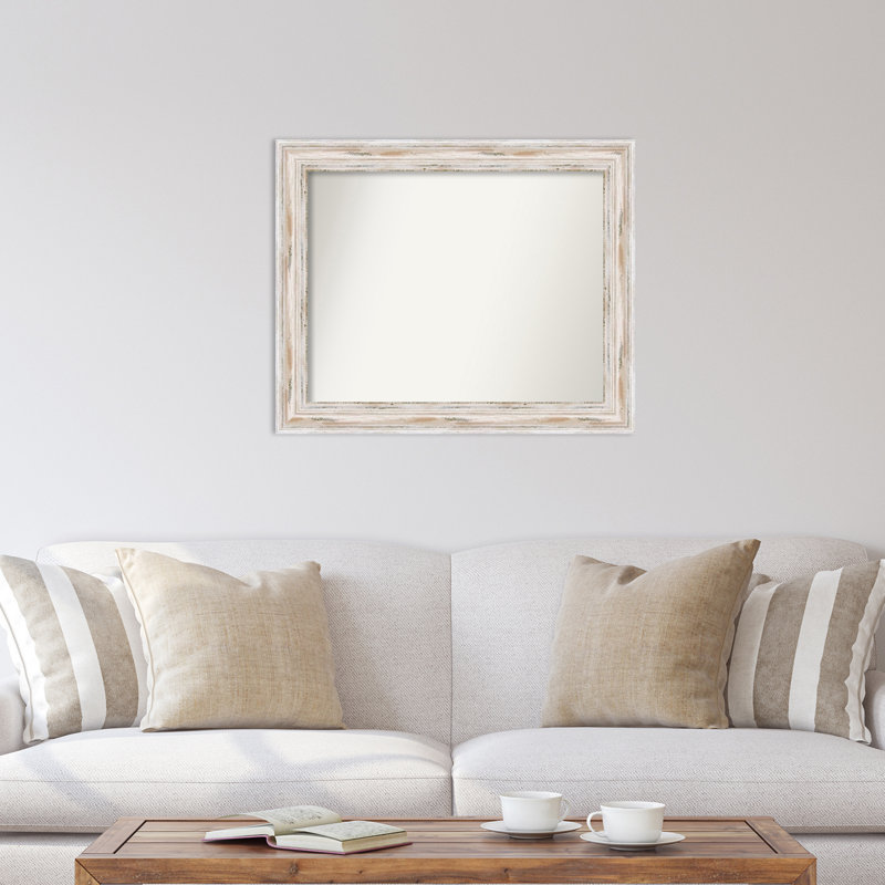 Miroir d'appoint mural Chirsty, H 27 po x l 33 po, Gris vieilli