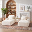 Canapé modulaire modulaire en velours côtelé avec assise profonde, porte-gobelets et poches de rangement latérales, sans assemblage-832825587