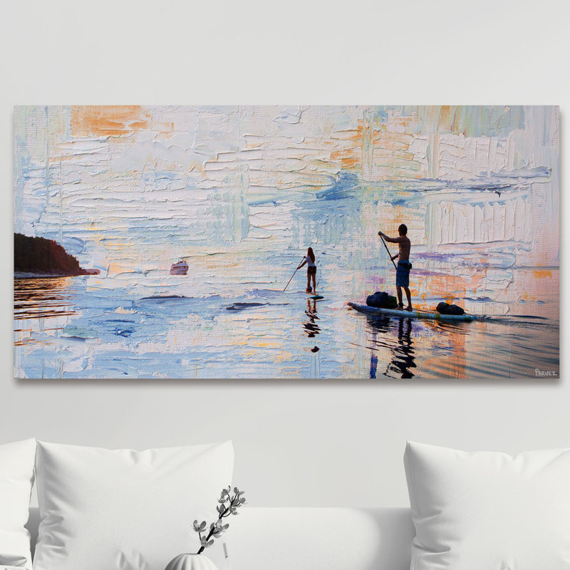 « crépuscule raquette » par parvez taj,, reproduction d’art sur toile tendue, H 18 po x l 36 po x P 1,5 po