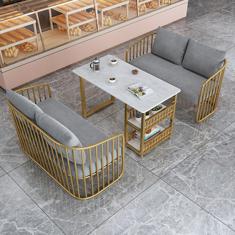Banc de rangement pour restaurant simple Dessert Shop Cafe, Gris