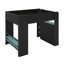 Lit superposé double en bois pleine grandeur avec bureau réglable, garde-robe, tiroirs, tablettes, port de chargement USB et éclairage à DEL RVB-1405056944