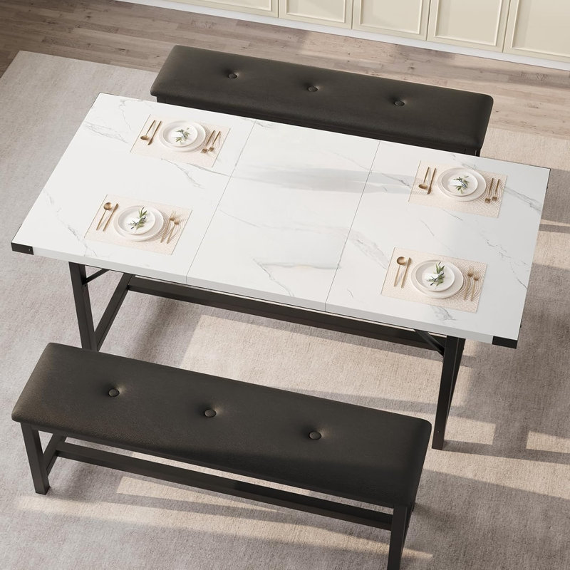 Ensemble de table de salle à manger rectangulaire extensible pour 4 à 6 personnes