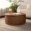 Table basse ronde en rotin avec rangement amovible, garniture en corde de chanvre tissée à la main, style boho-chic, parfaite pour les salons confortables et les espaces compacts-1210599031