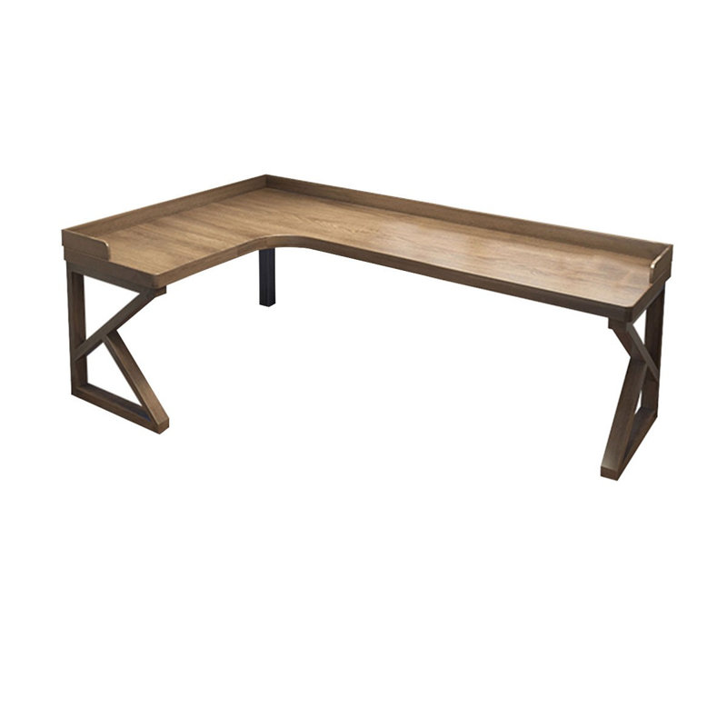 Bureau rectangulaire en bois massif noyer clair, H 29,53 po x l 78,74 po x P 47,24 po, Retour à gauche