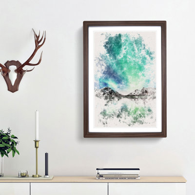 Northern Lights over Skagsanden Beach - Picture Frame Painting Print