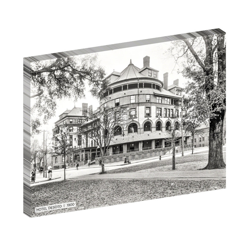 Hotel Desoto, Historic Savannah - reproduction de photo sur toile tendue, H 30 po x l 40 po x 1,5 po