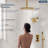 Dual Showerheads Digital Shower System, 12" Ceiling Mount Rainfall Shower Faucet with Handheld Shower-89015408