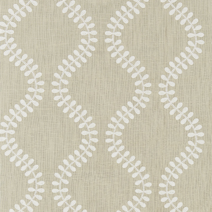 Botanica Foglia Embroidery Fabric, Flax