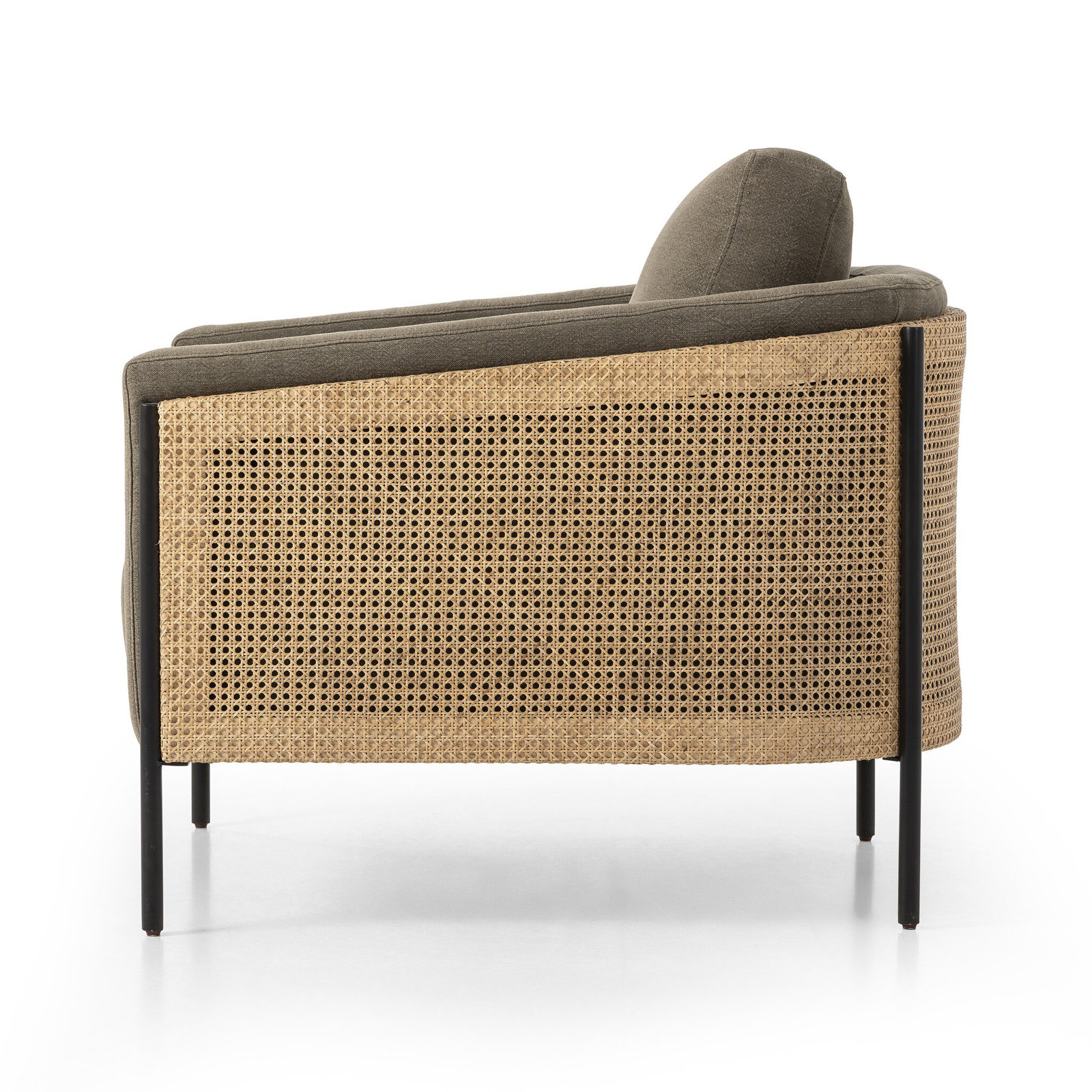 Aurelina Upholstered Armchair, Broadway Olive Linen, Brown