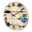 Horloge murale en bois plumes et fleurs-63903948