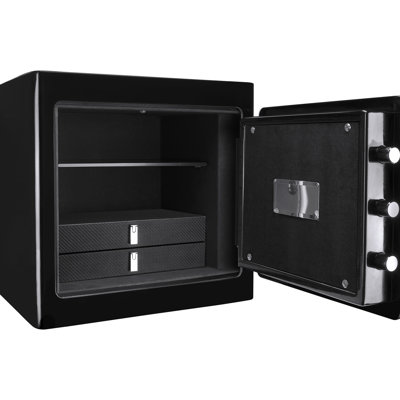 Electronic Keypad Vault - 1.01 Cubic Ft Black For Secure Valuables Storage Chest And Belongings
