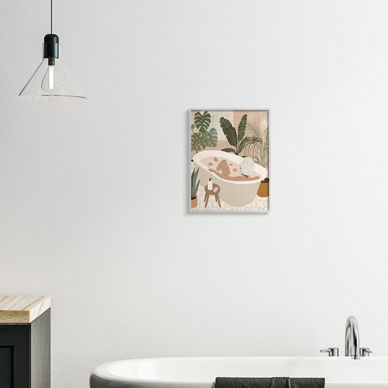 Fleurs de palmier tropicales, Giclée encadrée noir minuit, H 14 po x l 11 po