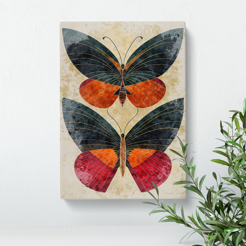 Butterflies In Watercolour No.3 - Wrapped Canvas, 50cm H x 35cm W x 3cm D