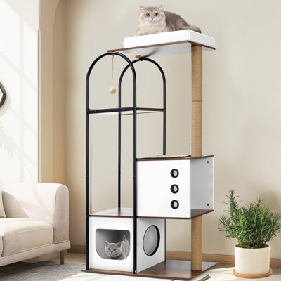 cat climbing frame,Cat Tree,Modern Cat Tower, Multi-Level Cat Condo with 1 Caves,2 Scratching Posts,Perch,for Indoor Cats