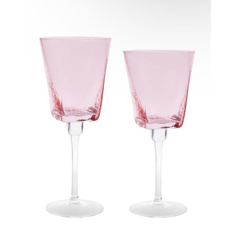 6 verres à vin roses 6 pièces, 14