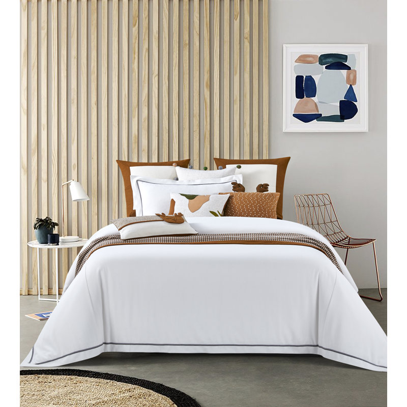 Housse et insert de coussin décoratif géométrique tissé carré brun 18 po x 18 po