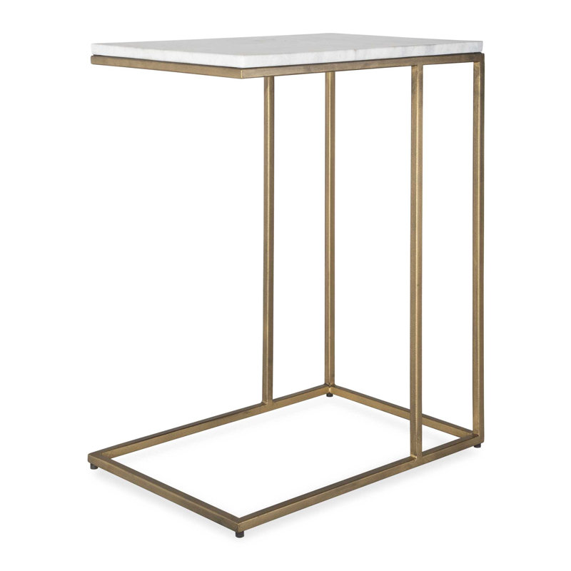 Clinton Marble End Table, Brass