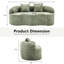 Crème teinté incurvé 2 places, accoudoir rond, sans assemblage, rembourrage en éponge haute densité et à ressorts, confortable pour le bureau de la chambre à coucher, fonction moderne avec accent, coussins de canapé à compression, facile à-852587755