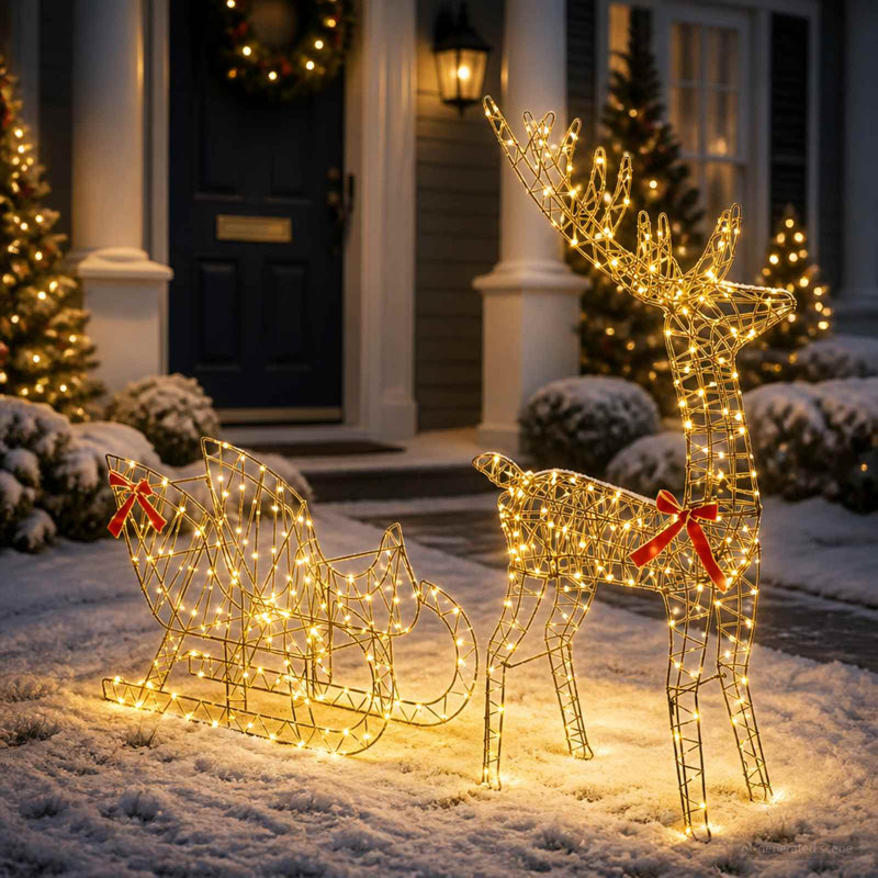 Lighted Reindeer, Brown String