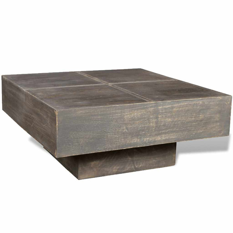 Solid Wood Frame Single Coffee Table, Dark Brown, 11" H x 26.8" W x 26.8" D