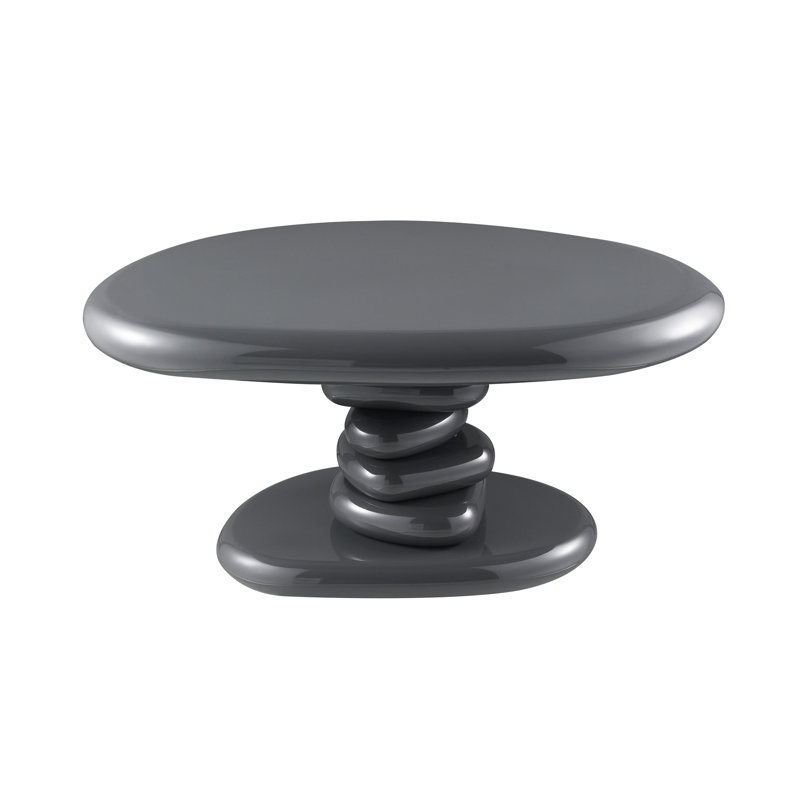 Charlene Gray High Gloss End Table, 15" H x 30" L x 21" W