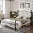 Lark Manor Upholstered Bed Frame With 51.2" Tall Headboard, Metal Four Poster/LED/Easy Assembly-1656698084-1657151438