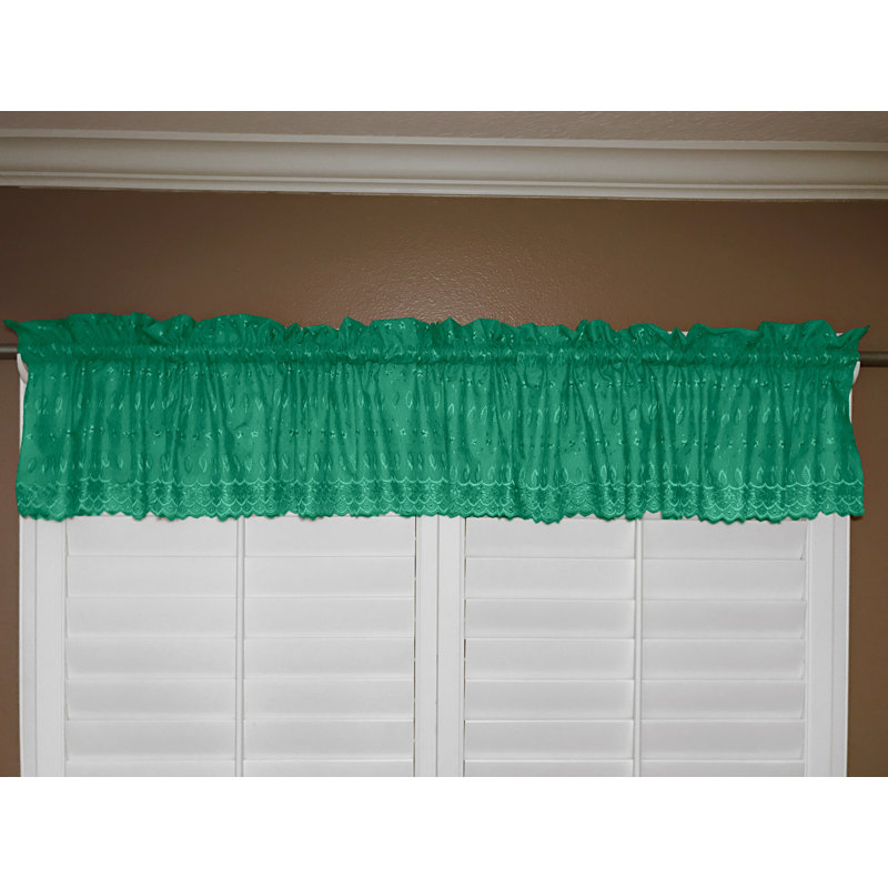 Cotton Eyelet Window Valance 58" Wide, Teal Green
