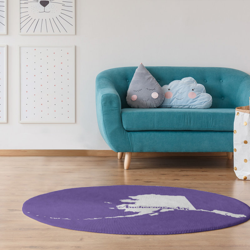 Chenille Indoor Rug, Round 5'