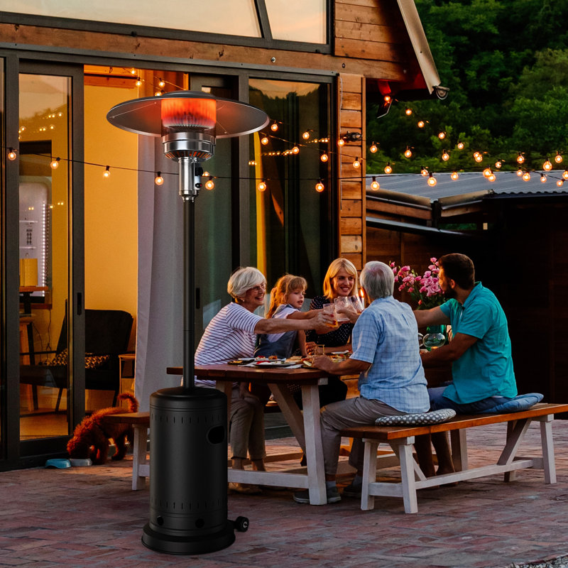 48000 BTU Propane Standing Patio Heater, Satin Black/Black