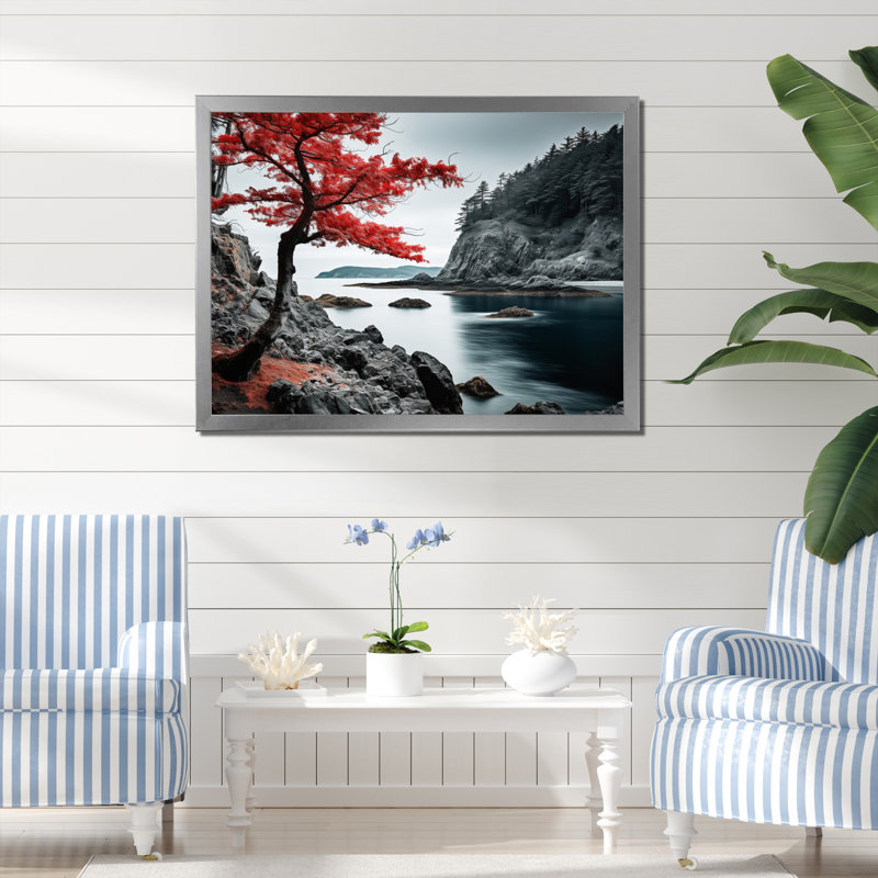 «Coastal Wilderness I», reproduction d'art sur toile, H 16 po x l 32 po x P 1 po, Cadre naturel flottant