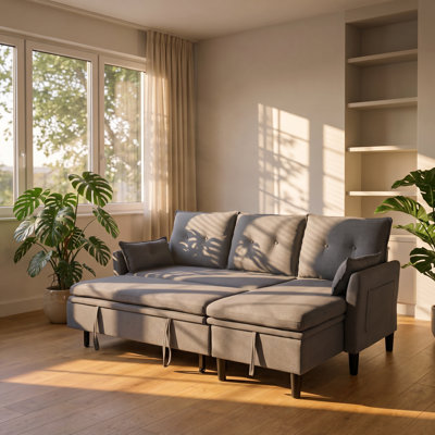 Canapé modulaire en L à coussin réversible l 78,35 po x P 51,18 po x H 35,43 po Avery