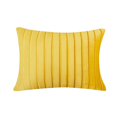 Velvet Cushion Pillow Cover | Throw Cushion Covers | 14X20 In, Rectangular | Single Piece | With Pillow Insert
