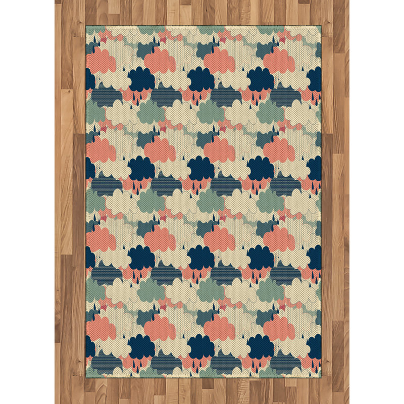 Cartoon High Density Long Fiber Poly Threads Decorative Area Rug Carpet, Rectangle 4' x 5'8"