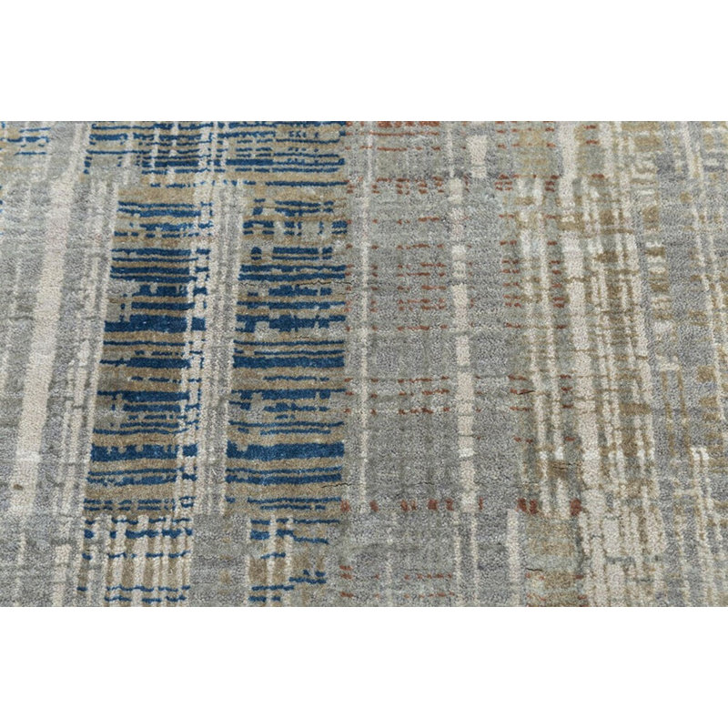 Contemporary One-of-a-Kind Rectangle 5'6" X 8' Hand Knotted Area Rug