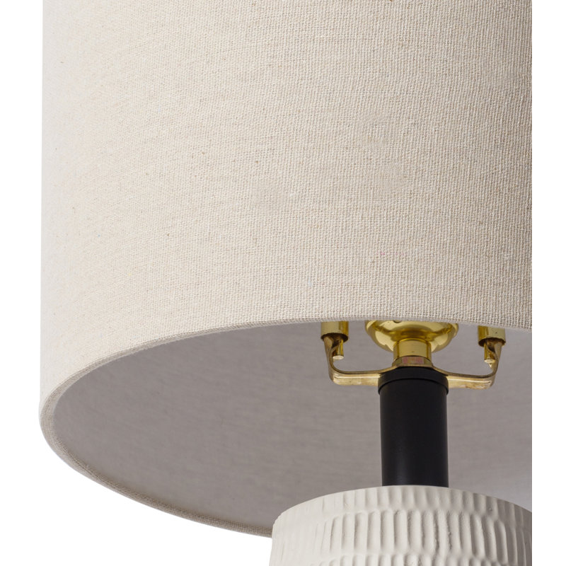 Ashyra Resin Table Lamp, Black, Beige