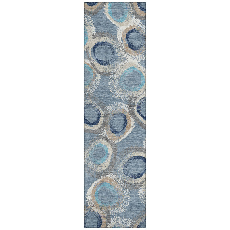 Machine Washable Indoor/Outdoor Jenning ACN2278 Geometric Rug, Runner 2'3" x 7'6"