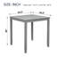 Table de salle à manger en bois carrée, table de cuisine pour petit espace, table de comptoir pour 4 personnes, gris, SEULEMENT LA TABLE