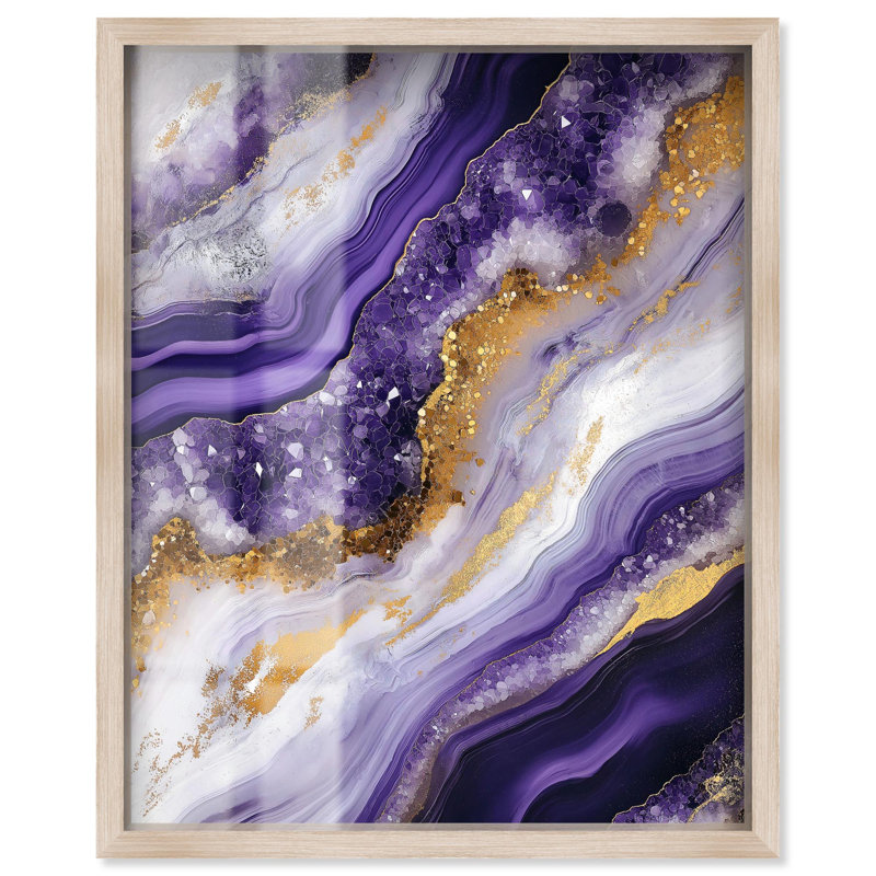 «Gemstone Labyrinth I Shadowbox Print» par Art Remedy, Crème, crème, H 21 po x l 17 po