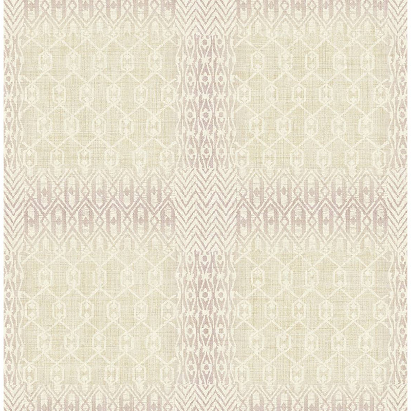 Papier peint géométrique Sangita, Beige / raisin