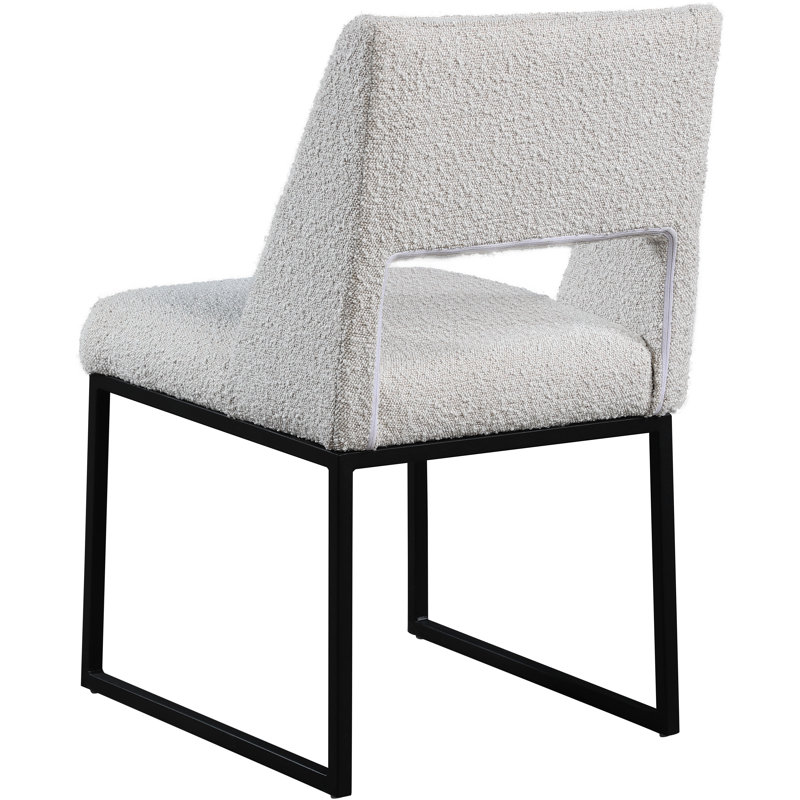 18.2'' H Upholstered Side Chair, Cream Boucle Fabric