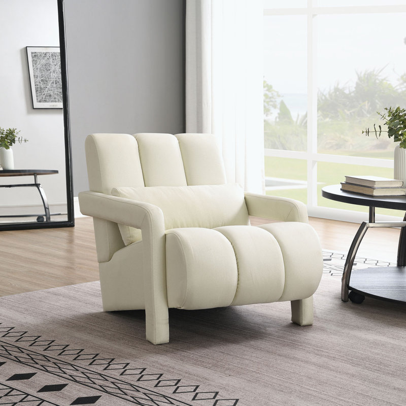 Fauteuil l 27,2 po, Lin beige Manyen