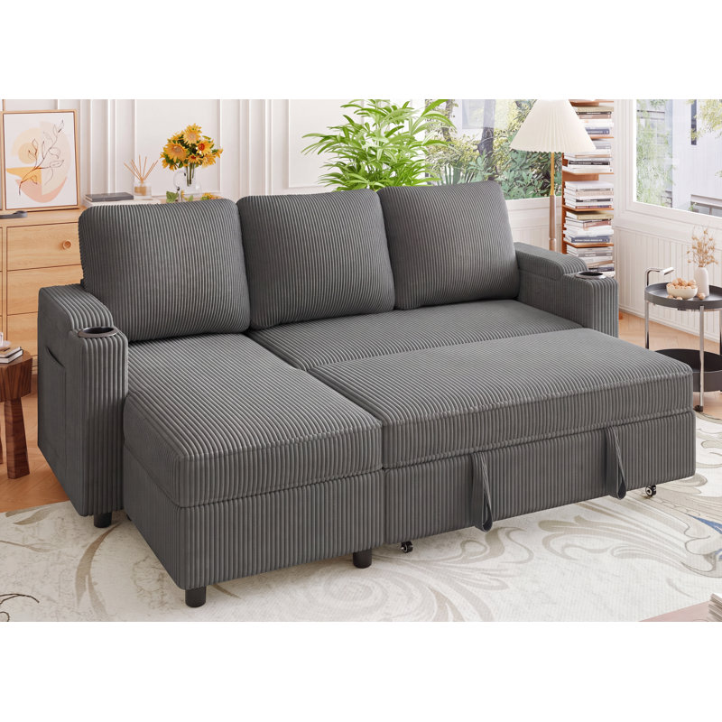 3 Seater Sofa Bed, Grey
