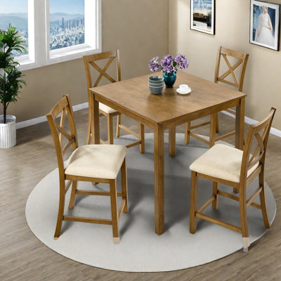 Oak Wood Dining Table Sets(Must include both Table and Chair), Compact Modern Kitchen Set