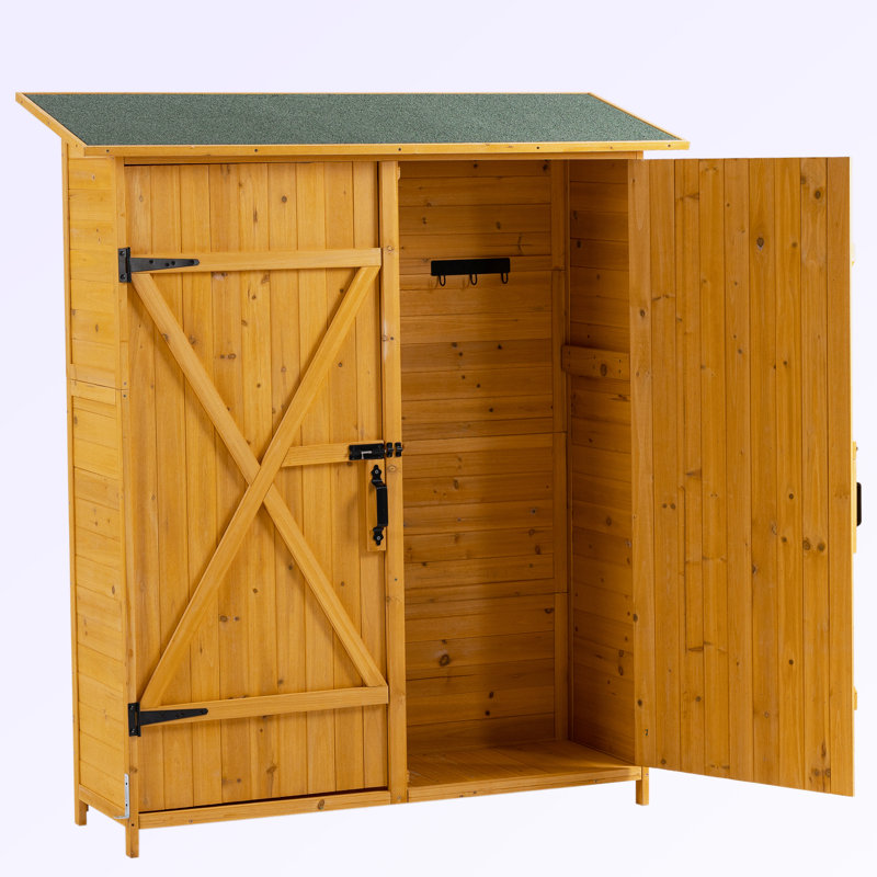 Armoire d'extérieur en bois massif Lean-To, Jaune